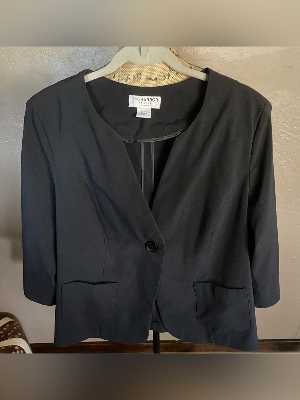 Sag Harbor Women's Black Single-Button Blazer